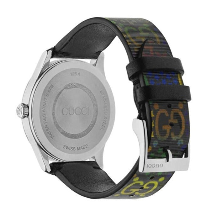  Shop Authentic Gucci G Timeless Quartz Black Dial Black Leather Strap Watch For Women - YA1264146 - Luxxuri