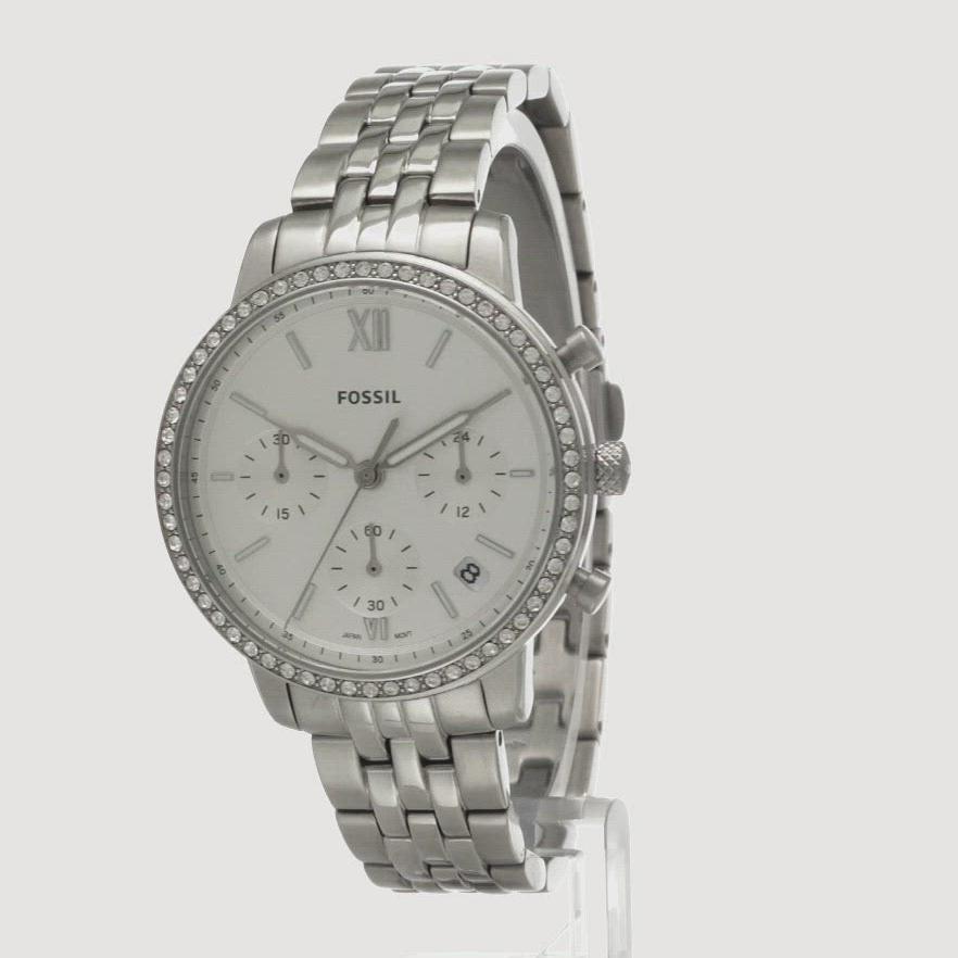  Shop Authentic Fossil Neutra Chronograph Silver Dial Silver Steel Strap Watch for Women - ES5217 - Luxxuri