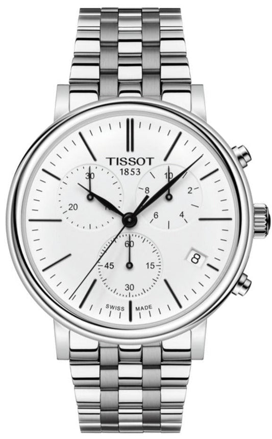  Shop Authentic Tissot Carson Premium White Dial Silver Steel Strap Watch For Men - T122.417.11.011.00 - Luxxuri