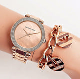  Shop Authentic Michael Kors Parker Rose Gold Dial with Diamonds Rose Gold Steel Strap Watch for Women - MK6426 - Luxxuri