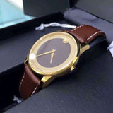  Shop Authentic Movado Museum Classic Brown Dial Brown Leather Strap Watch For Men - 0606880 - Luxxuri