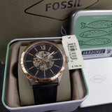  Shop Authentic Fossil Flynn Mechanical Black Dial Black Leather Strap Watch for Men - BQ2216 - Luxxuri