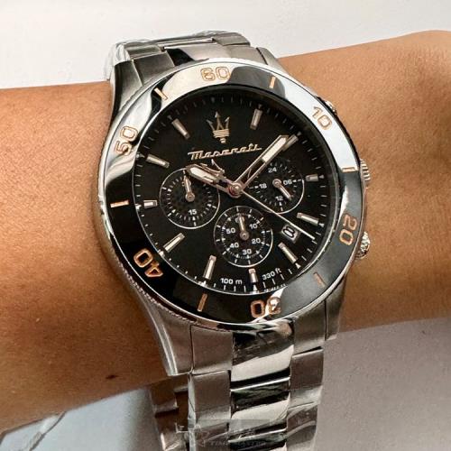  Shop Authentic Maserati Competizione Chronograph Black Dial Silver Steel Strap Watch For Men - R8873600003 - Luxxuri