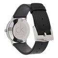  Shop Authentic Calvin Klein Post Minimal Silver Dial Black Leather Strap Watch for Men - K7622185 - Luxxuri
