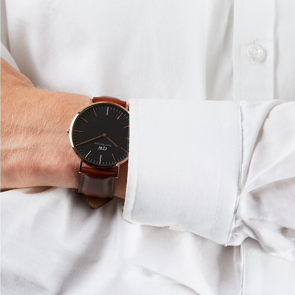  Shop Authentic Daniel Wellington Classic Durham Black Dial Brown Leather Strap Watch For Women - DW00100142 - Luxxuri