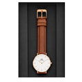  Shop Authentic Daniel Wellington Petite Durham White Dial Brown Leather Strap Watch For Women - DW00100172 - Luxxuri