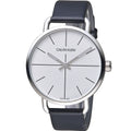  Shop Authentic Calvin Klein Even Silver Dial Black Leather Strap Watch for Men - K7B211CY - Luxxuri