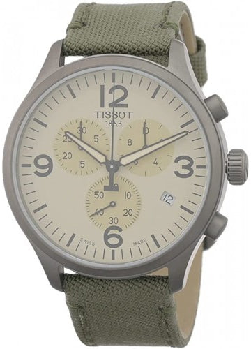  Shop Authentic Tissot T Sport Chrono XL Beige Dial Green Nylon Strap Watch for Men - T116.617.37.267.00 - Luxxuri