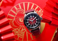 Tag Heuer Autavia Calibre 5 Chinese New Year Maroon Dial Maroon Leather Strap Watch for Men - WBE5193.FC8300