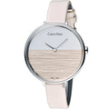  Shop Authentic Calvin Klein Rise White Beige Dial Beige Leather Strap Watch for Women - K7A231XH - Luxxuri