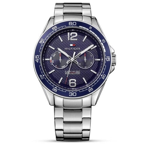  Shop Authentic Tommy Hilfiger Erik Chronograph Blue Dial Silver Steel Strap Watch for Men - 1791366 - Luxxuri