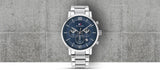 Shop Authentic Tommy Hilfiger Evan Chronograph Blue Dial Silver Steel Strap Watch For Men - 1710409 - Luxxuri