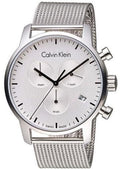  Shop Authentic Calvin Klein City Chronograph White Dial Silver Mesh Bracelet Watch for Men - K2G27126 - Luxxuri