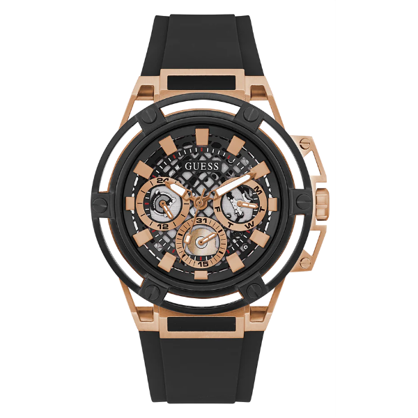  Shop Authentic Guess Matrix Multifunction Black Dial Black Rubber Strap Watch For Men - GW0423G5 - Luxxuri