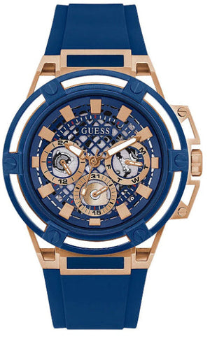  Shop Authentic Guess Matrix Multifunction Blue Dial Blue Rubber Strap Watch For Men - GW0423G1 - Luxxuri