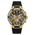 Shop Authentic Guess Matrix Multifunction Gold Dial Black Rubber Strap Watch For Men - GW0423G2 - Luxxuri