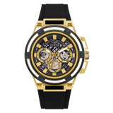  Shop Authentic Guess Matrix Multifunction Gold Dial Black Rubber Strap Watch For Men - GW0423G2 - Luxxuri