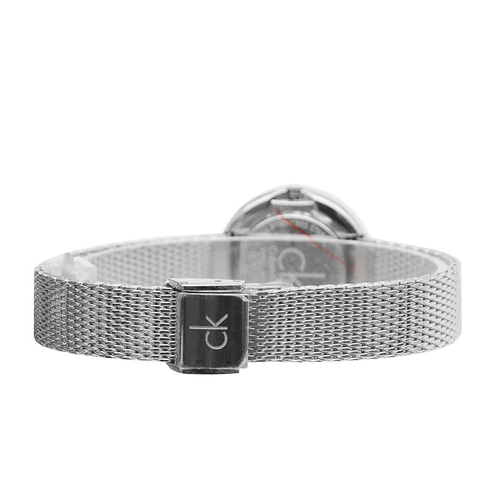  Shop Authentic Calvin Klein Firm Black Dial Silver Mesh Bracelet Watch for Women - K3N23121 - Luxxuri