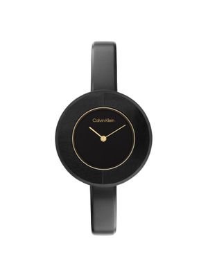  Shop Authentic Calvin Klein Chic Black Dial Black Leather Strap Watch for Women - K7N23CB1 - Luxxuri