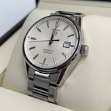  Shop Authentic Tag Heuer Carrera Automatic Caliber 5 White Dial Silver Steel Strap Watch for Men - WAR211B.BA0782 - Luxxuri