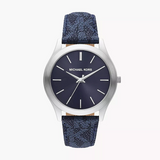  Shop Authentic Michael Kors Slim Runway Analog Blue Dial Blue Leather Strap Watch For Men - MK8907 - Luxxuri