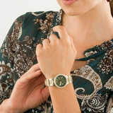  Shop Authentic Michael Kors Camille Multifunction Green Dial Gold Steel Strap Watch For Women - MK6981 - Luxxuri
