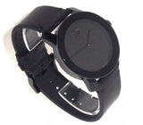  Shop Authentic Movado Bold Black Dial Black Leather Strap Watch For Men - 3600306 - Luxxuri