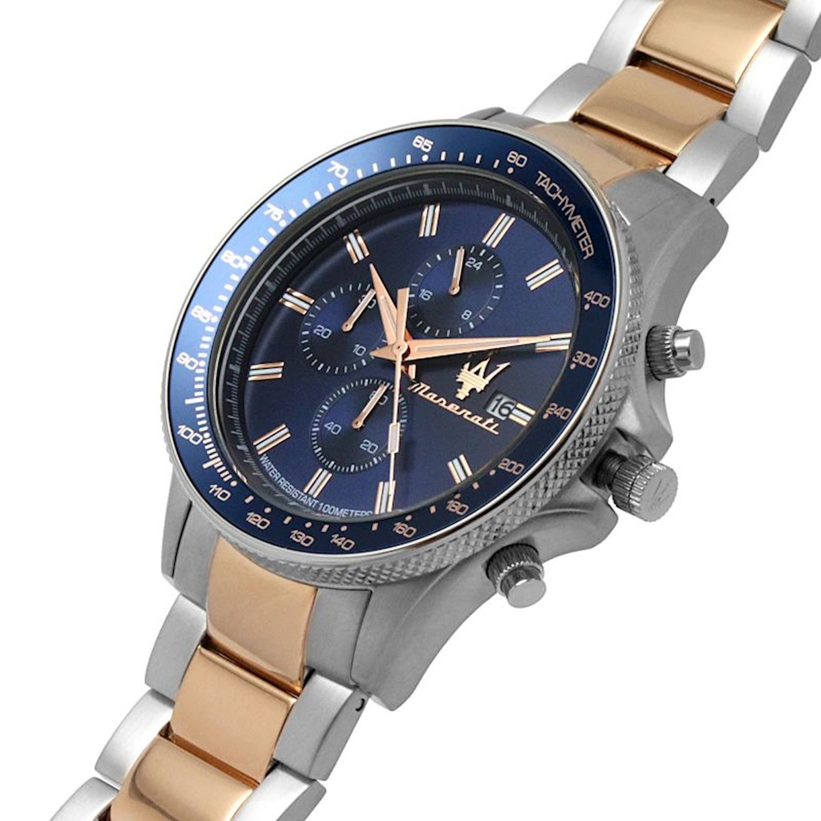  Shop Authentic Maserati SFIDA Chronograph Blue Dial Two Tone Steel Strap Watch For Men - R8873640012 - Luxxuri
