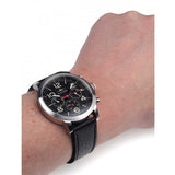  Shop Authentic Tommy Hilfiger Jake Chronograph Black Dial Black Leather Strap Watch for Men - 1791232 - Luxxuri
