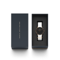  Shop Authentic Daniel Wellington Classic Dover Black Dial White Nylon Strap Watch For Women - DW00100310 - Luxxuri