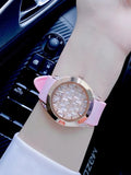  Shop Authentic Guess Clarity Gold Dial Pink Silicone Strap Watch for Women - GW0109L2 - Luxxuri