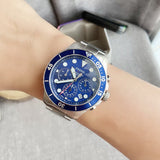  Shop Authentic Fossil FB-03 Chronograph Blue Dial Silver Steel Strap Watch for Men - FS5724 - Luxxuri