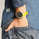  Shop Authentic Tommy Hilfiger Sports Multifunction Black Dial Yellow Rubber Strap Watch for Men - 1791144 - Luxxuri