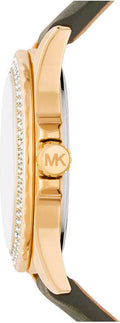  Shop Authentic Michael Kors Mini Everest Crystals White Dial Green Leather Strap Watch for Women - MK4720 - Luxxuri