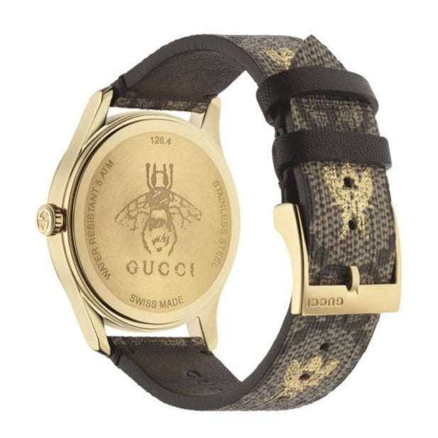  Shop Authentic Gucci G Timeless Brown Dial Brown Leather Strap Watch For Men - YA1264068 - Luxxuri