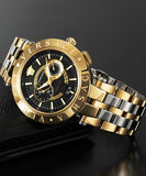  Shop Authentic Versace V-Race Quartz Black Dial Gold Steel Strap Watch For Men - VEBV00519 - Luxxuri