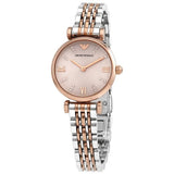  Shop Authentic Emporio Armani Gianni T Bar Pink Dial Two Tone Steel Strap Watch For Women - AR11223 - Luxxuri