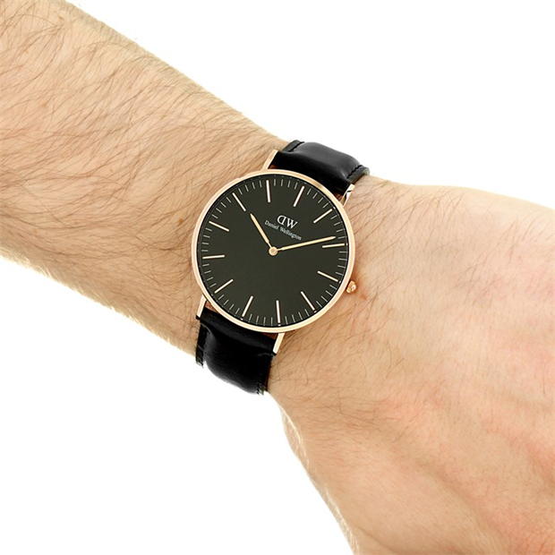  Shop Authentic Daniel Wellington Classic Sheffield Black Dial Black Leather Strap Watch For Men - DW00100127 - Luxxuri
