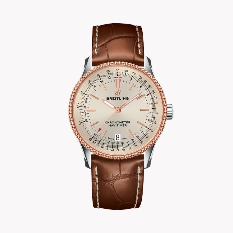  Shop Authentic Breitling Navitimer Automatic 38mm Leather Strap Mens Watch - A17325211G1P1 - Luxxuri