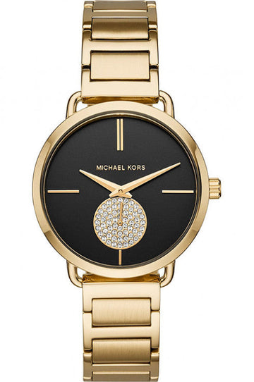  Shop Authentic Michael Kors Portia Black Dial Gold Steel Strap Watch for Women - MK3788 - Luxxuri