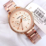  Shop Authentic Fossil Tailor Rose Gold Dial Rose Gold Steel Strap Watch for Women - ES4264 - Luxxuri