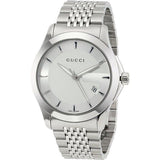  Shop Authentic Gucci G Timeless Silver Dial Silver Steel Strap Watch For Men - YA126401 - Luxxuri