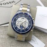  Shop Authentic Fossil Grant Sport Automatic Skeleton Blue Dial Two Tone Steel Strap Watch for Men - ME3141 - Luxxuri