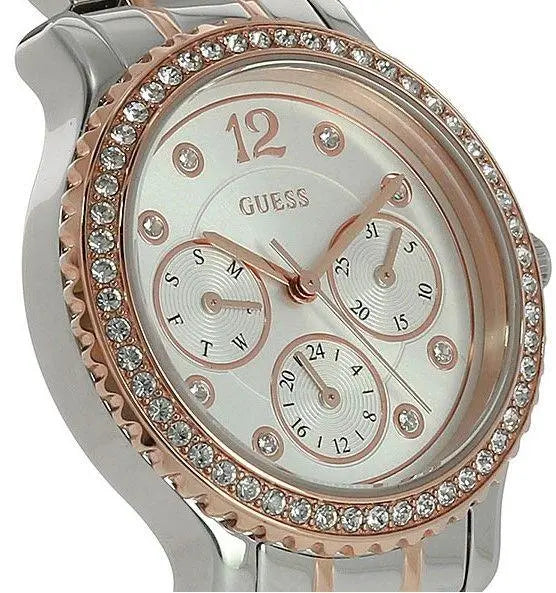  Shop Authentic Guess Enchanting Diamonds Silver Dial Two Tone Steel Strap Watch for Women - W0305L3 - Luxxuri