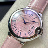  Shop Authentic Cartier Ballon Bleu De Cartier Pink Dial Pink Leather Strap Watch for Women - WSBB0007 - Luxxuri
