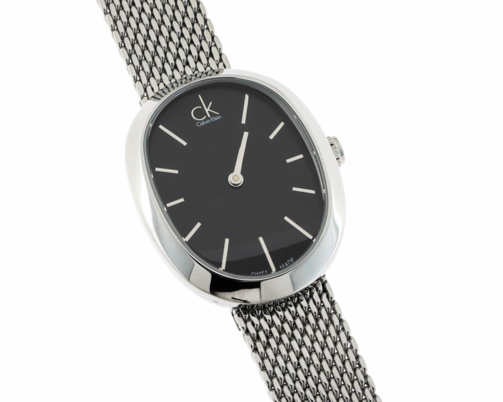  Shop Authentic Calvin Klein Incentive Black Dial Silver Mesh Bracelet Watch for Women - K3P23121 - Luxxuri