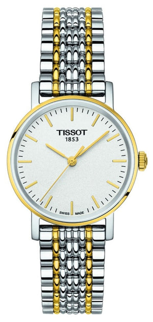  Shop Authentic Tissot T Classic Everytime Small White Dial Two Tone Mesh Bracelet Watch For Women - T109.210.22.031.00 - Luxxuri