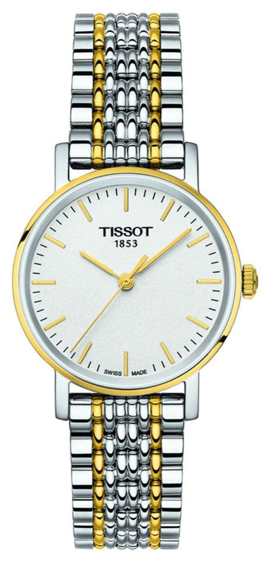  Shop Authentic Tissot T Classic Everytime Small White Dial Two Tone Mesh Bracelet Watch For Women - T109.210.22.031.00 - Luxxuri