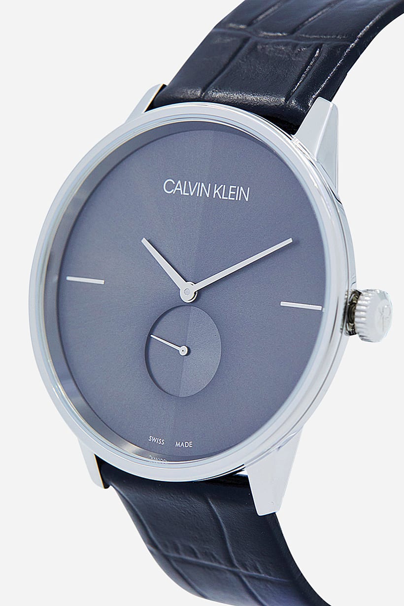  Shop Authentic Calvin Klein Accent Black Dial Black Leather Strap Watch for Men - K2Y211C3 - Luxxuri