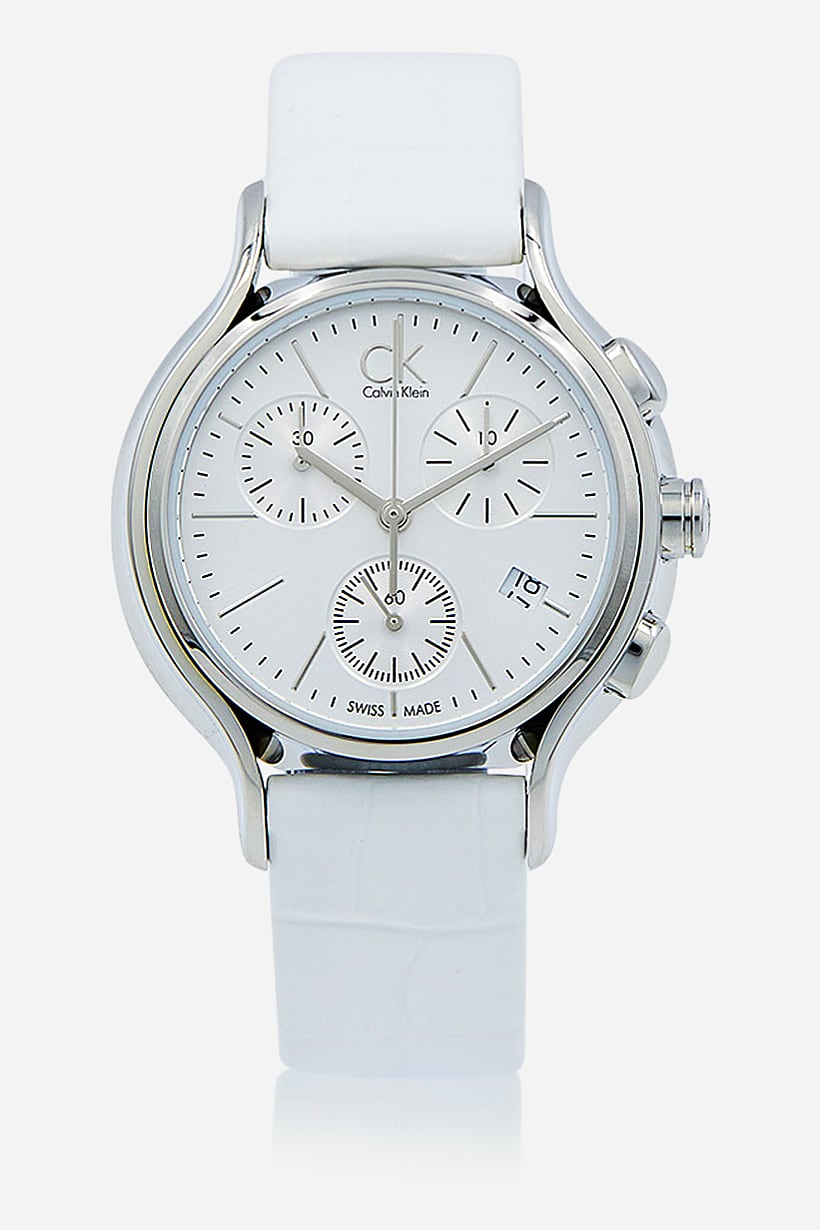  Shop Authentic Calvin Klein Skirt White Dial White Leather Strap Watch for Women - K2U291L6 - Luxxuri